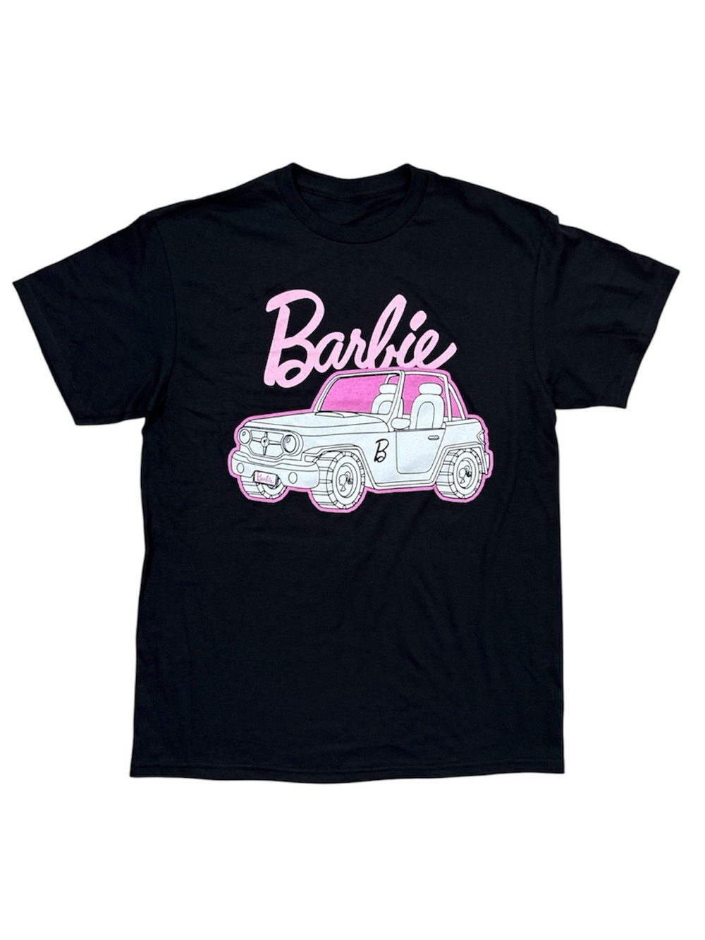 ⭐️ Barbie Black Tee with Pink & White Car Graphic